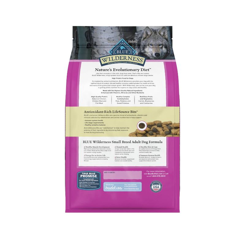 Blue Buffalo Wilderness High Protein Natural Adult Small Breed Dry Dog Food with Chicken, 3 of 11