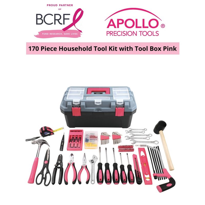Apollo Tools 170pc Household Tool Kit with Tool Box, 2 of 7