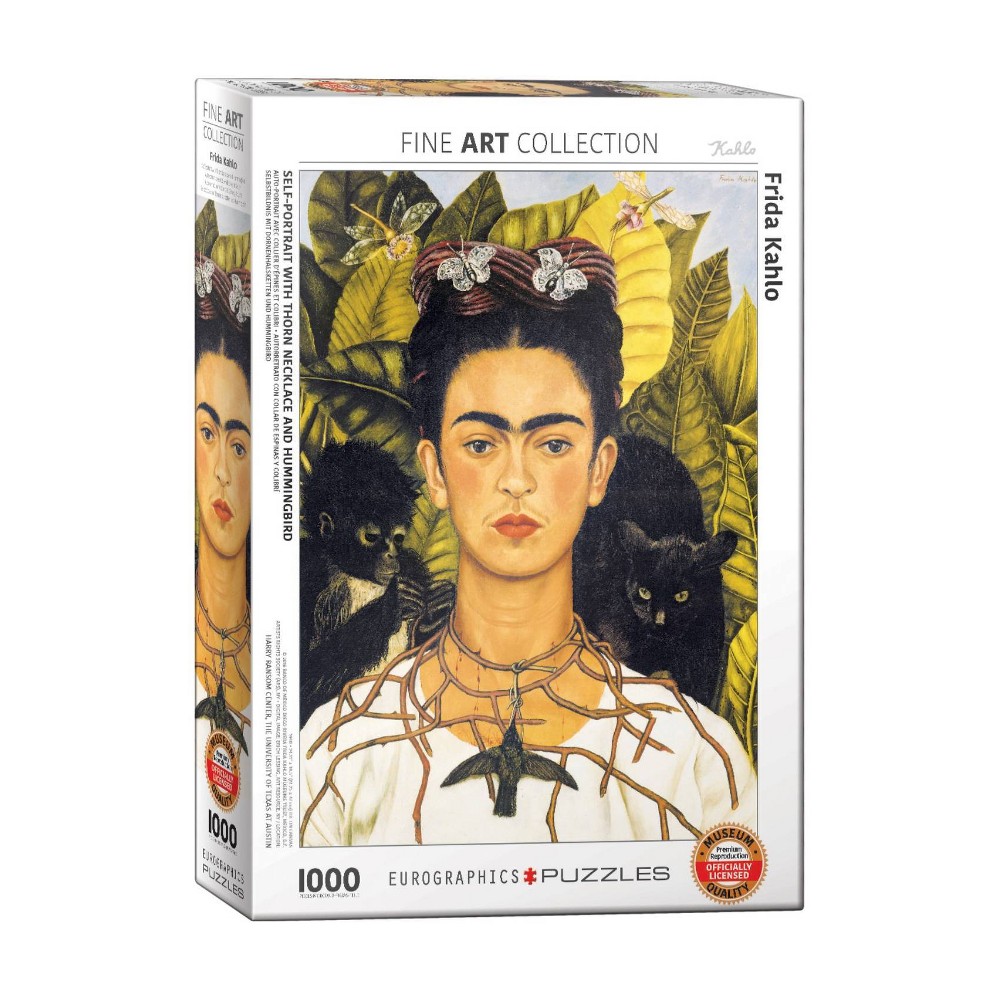 Photos - Jigsaw Puzzle / Mosaic Eurographics Frida Kahlo Self-Portrait with Thorn Necklace and Hummingbird Jigsaw Puzzle - 1000pc: Pop Culture Theme, Educat 