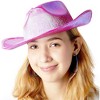 Zodaca Hot Pink Holographic Metallic Space Cowboy Hat Party Favors Halloween Costume - 3 of 4