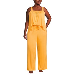 Lands' End Women's Cooling 2 Piece Pajama Set - Sleeveless Square Neck Top and Pants - 1 of 4