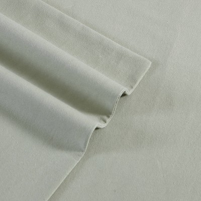 Green Cotton Flannel Full Sheet Set with Deep Pockets