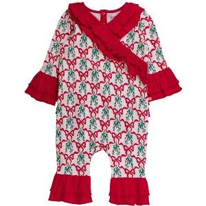 RuffleButts Baby Girls Knit Long Sleeve Ruffle Flare Romper - 1 of 2