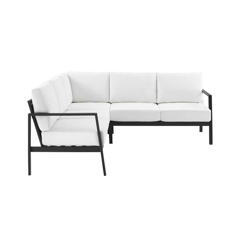 Linon Lark Aluminum Sectional Sofa White, 3 of 14