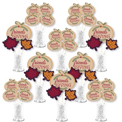 Big Dot of Happiness Friends Thanksgiving Feast - Friendsgiving Party Centerpiece Sticks - Showstopper Table Toppers - 35 Pieces