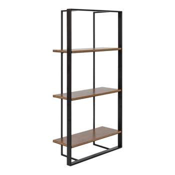Kate and Laurel Kercheval Rectangle Metal Accent Shelf, 15x32, Rustic Brown