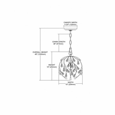 Circeo Deep Rust Crystal Mini Pendant Light