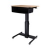 28" Height Adjustable Mobile School Standing Desk with Book Box Natural - Rocelco - image 2 of 4