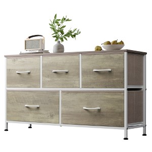 Fabric Dresser for Bedroom, Wide 5-Drawer Chest of Drawers with Storage Organizer Unit - 1 of 4