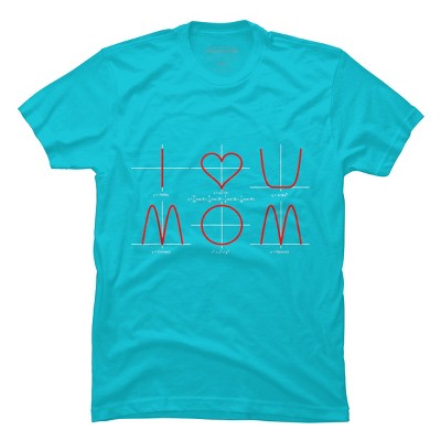 Men's Design By Humans I Love You Mom Math Equations By WatercolorFun T-Shirt