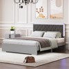 NicBex Queen Modern Upholstered Bed Frame with Velvet Headboard,Platform Bed Frame with LED Light,Solid Wood Slats Support,Easy Assembly,White/Gray - 3 of 4