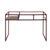 Royal Hampton Rectangular Glass Top Desk with Open Compartment and Sled Base, Red - 4 of 4