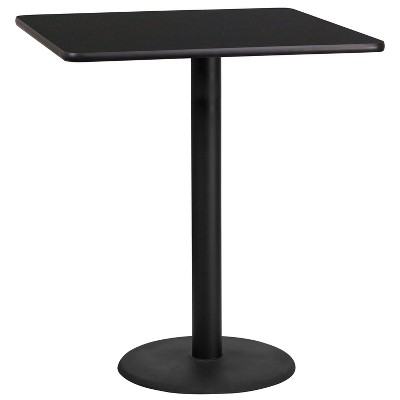 Flash Furniture 36'' Square Laminate Table Top with 24'' Round Bar Height Table Base
