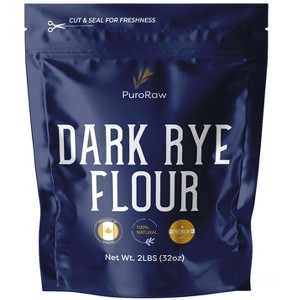 PuroRaw Dark Rye Flour 2lb — Whole Grain Rye Flour for Baking and Bread Machines, Flour, Non-GMO, Batch Tested - 1 of 4