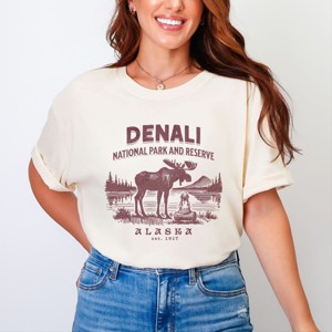 Simply Sage Market Denali National Park and Reserve Alaska EST. 1917 Garment Dyed Tee - 1 of 4
