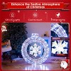 Syemin Decorative Holiday Scene Props 33 Inch Snowflake Wreath Christmas Decoration Outdoor and Indoor Christarm Decor, White, 30"*30"*33" - 4 of 4