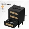 VINGLI Black Rattan Nightstand with Charging Station - 2 of 4