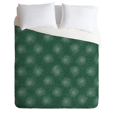 King Joy Laforme Snow Burst Duvet Cover Set Green - Deny Designs