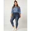 Agnes Orinda Women's Plus Size Business Casual Long Sleeve Denim Button-Down Shirts - 4 of 4