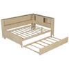 YOOCOZZ Full Size Wood Daybed with Storage Shelves and Trundle - Antique White Milk - 2 of 4