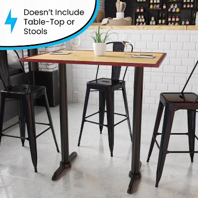 Black Cast Iron Bar Height T-Base Table Stand