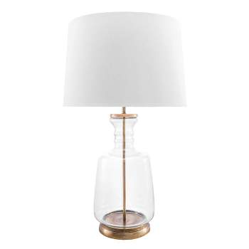 nuLOOM Eagan Glass 24" Table Lamp Lighting - Gold 24" H x 15" W x 15" D