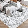 8'x10' Washable Vintage Rug, Non-Slip Low-Pile Soft Area Rug with Rubber Backing, Ideal for Living Room, Bedroom & Dining Room, Grey - 3 of 4