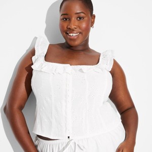Women's Ruffle Eyelet Tank Top - Wild Fable™ - 1 of 3