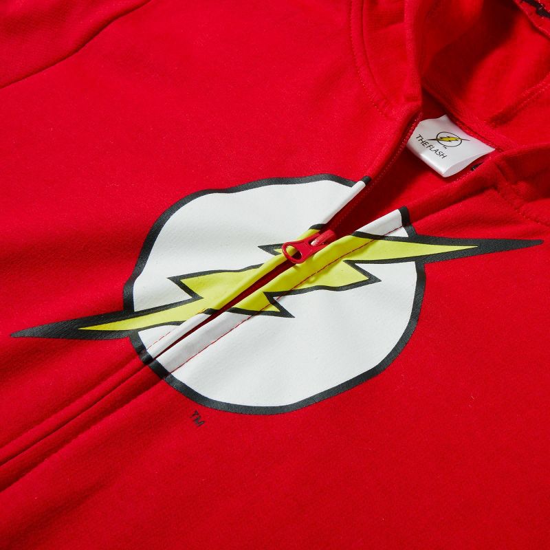 Boys' DC Comics The Flash Cosplay Hooded Sweatshirt - Red, 4 of 7