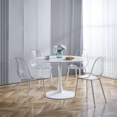 Modern 4-Pack: Metal and Plastic Dining Chairs
