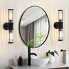 POWLIG 19.92-in 2-Light Black Modern Dimmable Wall Sconce with Glass Rods Shade - 2 of 4