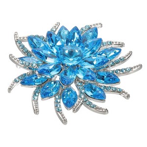 Unique Bargains Women's Rhinestone Flower Brooch Pin - 1 of 4