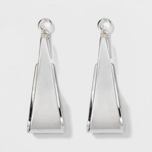 Large Flat Hoop Earrings - A New Day Silver, Women