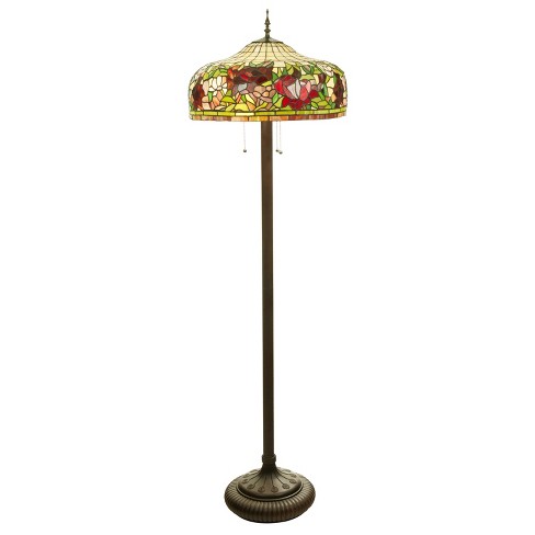 GOOSE NECK LAMP WITH TIFFANY STYLE STAINED-GLASS SHADE - household