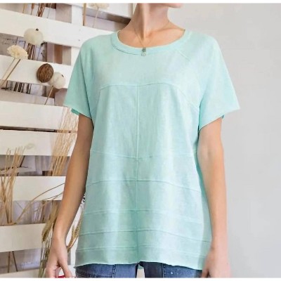 Women's Aqua Short Sleeve Top - Easel