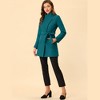 INSPIRE CHIC Women's Classic Stand Collar Long Sleeve Winter Belted Long Coat - 3 of 4