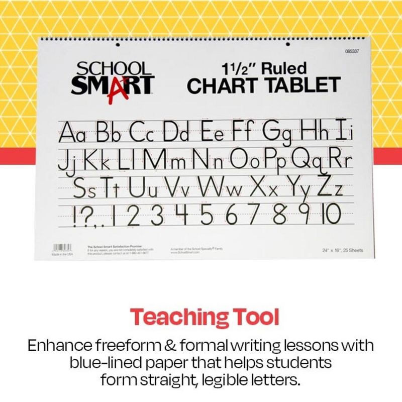 School Smart Chart Paper Pad, 24 x 16 Inches, 1-1/2 Inch Skip Line, 25 Sheets, 4 of 9