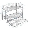 NicBex Modern Bunk Bed with Trundle,Metal Bunk Bed Frame with Ladder and High Guardrail for Kids Teens Adults - 3 of 4