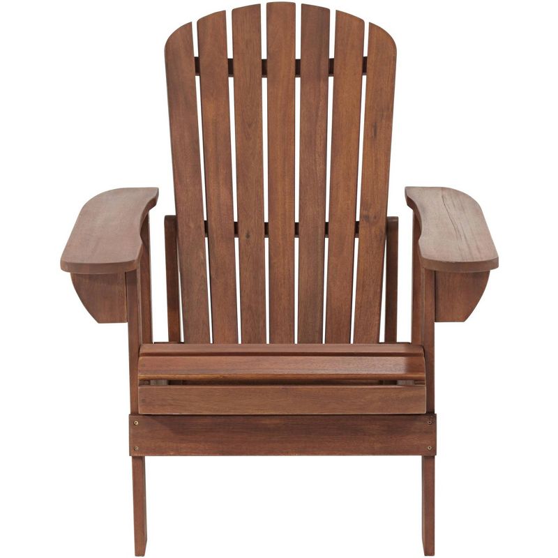 Teal Island Designs Fletcher Dark Wood Outdoor Reclining Adirondack Chairs Set of 2, 3 of 10