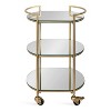 Kate and Laurel Vasseur Round Metal Bar Cart, 19x15x30, Gold - 2 of 4