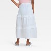 Girls' Tiered Gauze Maxi Skirt - Cat & Jack™ White - 2 of 3