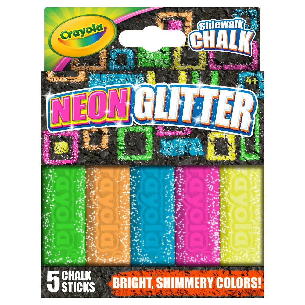 UPC 071662658069 product image for Crayola Sidewalk Chalk 5ct - Neon Glitter | upcitemdb.com