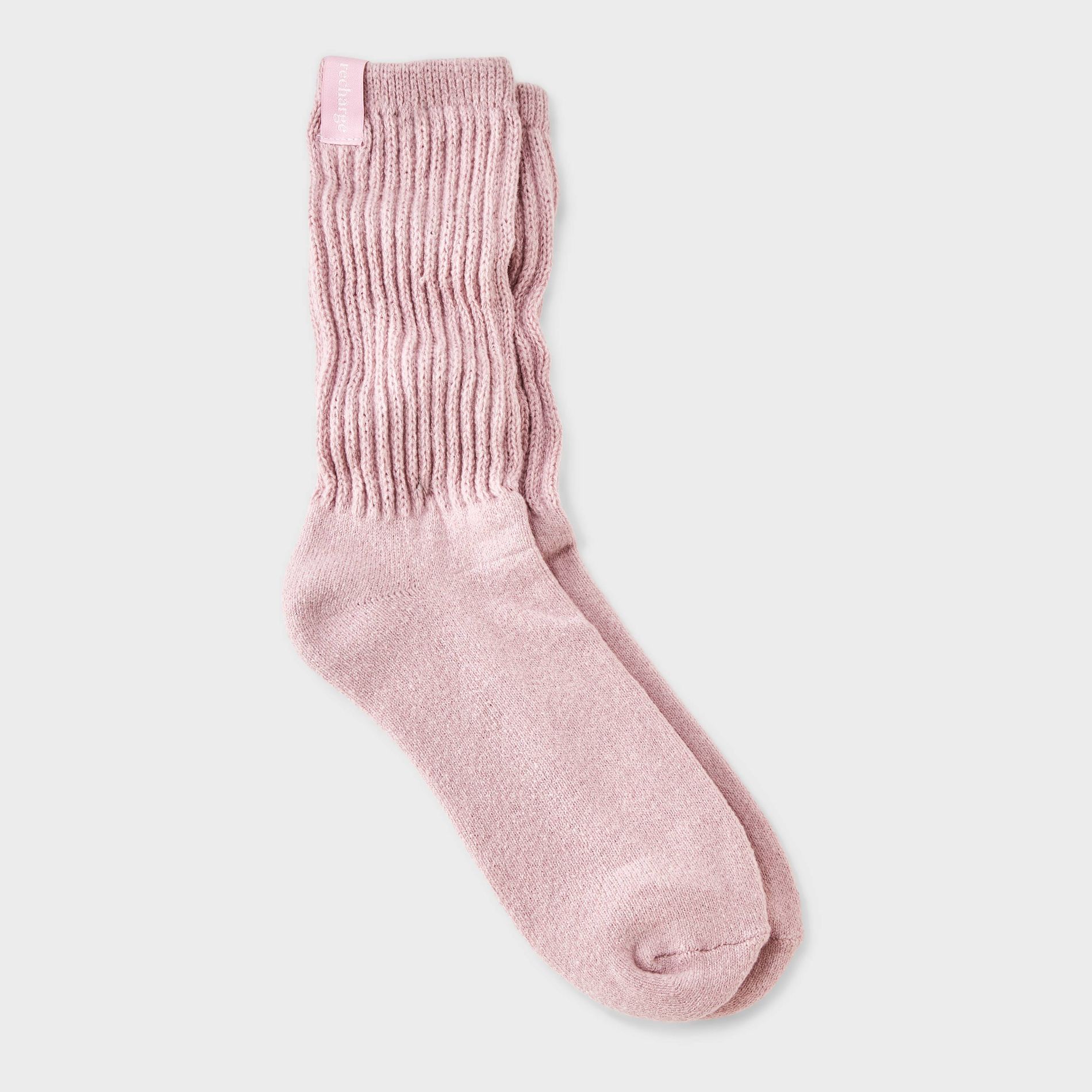 Women's Ultra Soft Ribbed Cushioned Slouch Crew Socks with Woven label - Auden™ 4-10