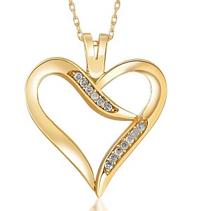 Pompeii3 Diamond Heart Pendant in White, Yellow, or Rose Gold 18" Necklace - 1 of 3