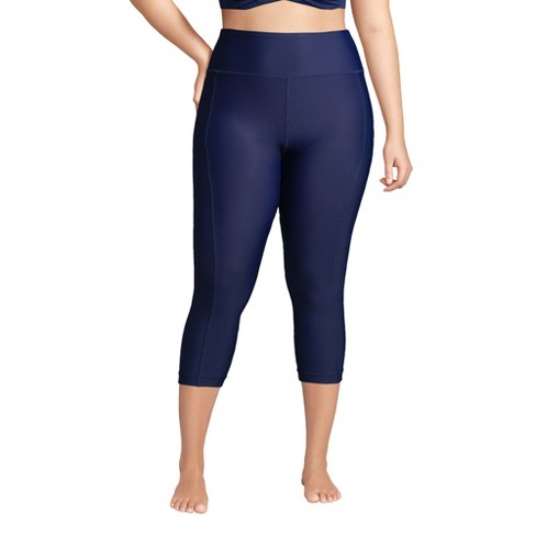 Lands' End Women's Plus Size Chlorine Resistant High Waisted Modest Swim  Leggings With Upf 50 - 1x - Deep Sea Navy : Target