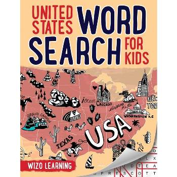 United States Word Search For Kids - by  Wizo Learning (Paperback)