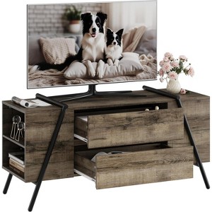 TV Stand for 65 Inch TV, Entertainment Center with Adjustable Shelf, 2 Drawers, TV Console Table, Media Console, U-Shaped Metal Legs - 1 of 4