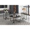 Vynxaria Series 24 in. Black Round Glass End Table with Tempered Glass Top and Metal Frame - 2 of 4