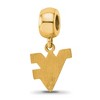 Black Bow Jewelry 14k Yellow Gold Plated Sterling Silver West Virginia Mountaineers NCAA Bead Charm - 4 of 4