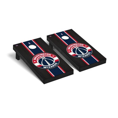 NBA Washington Wizards Premium Cornhole Board Onyx Stained Stripe Version